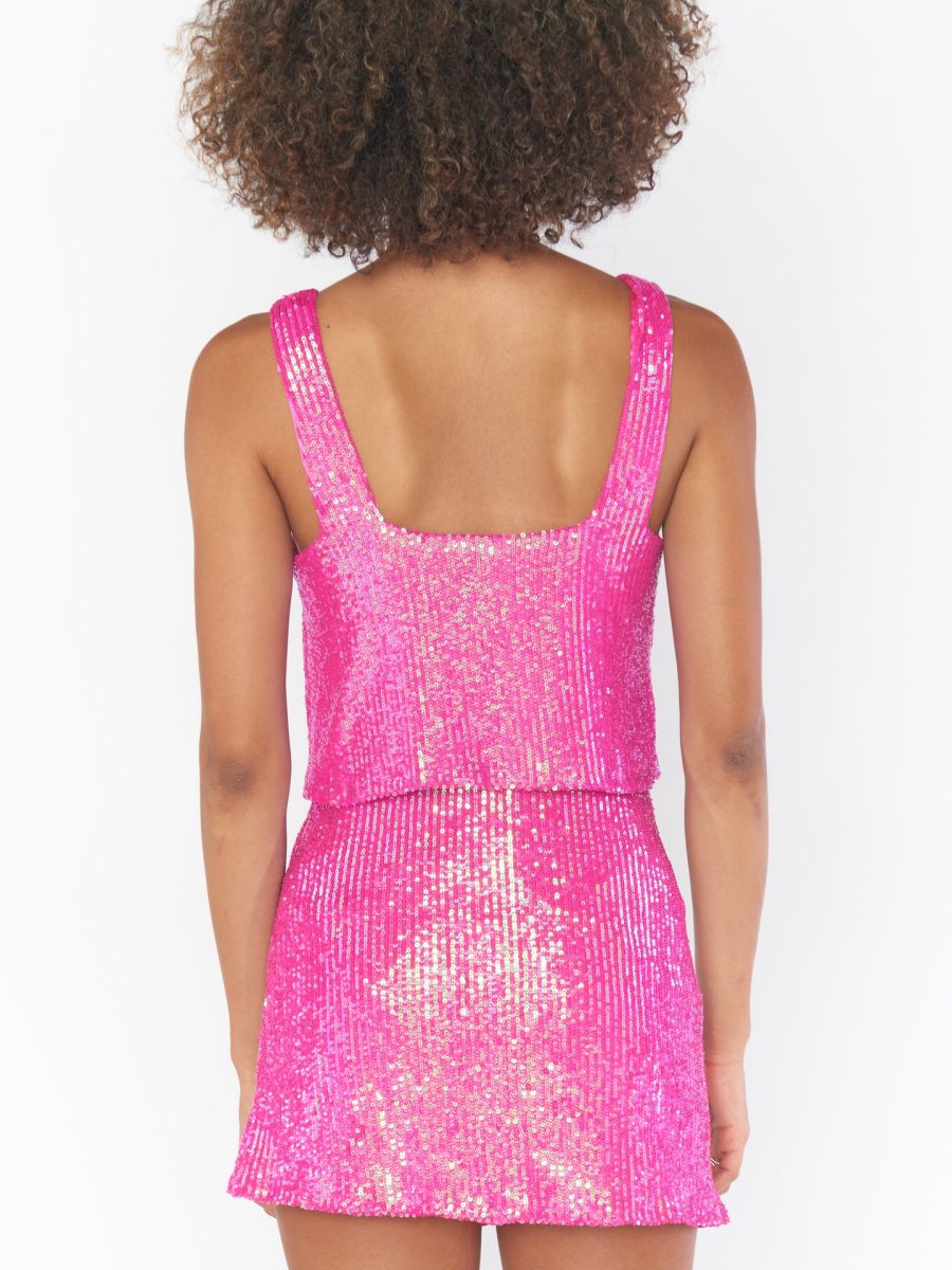 All Night Skort ~ Pink Disco Sequin