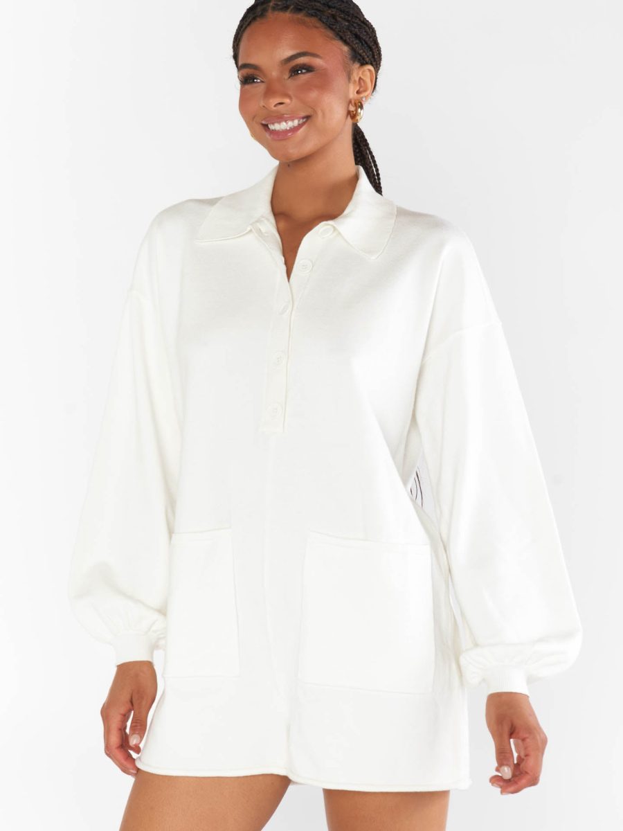 Gianni Romper ~ Cream Knit