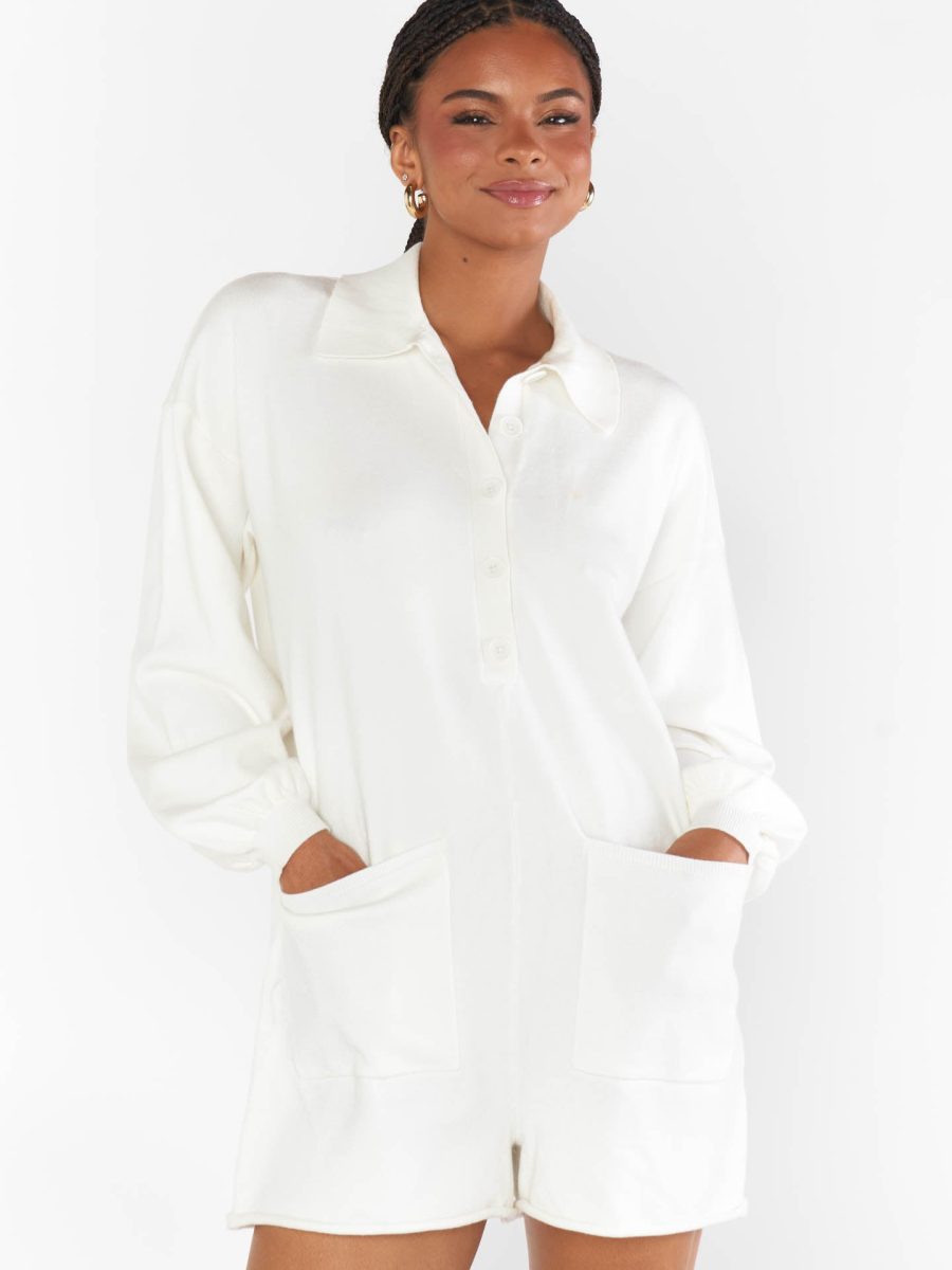 Gianni Romper ~ Cream Knit