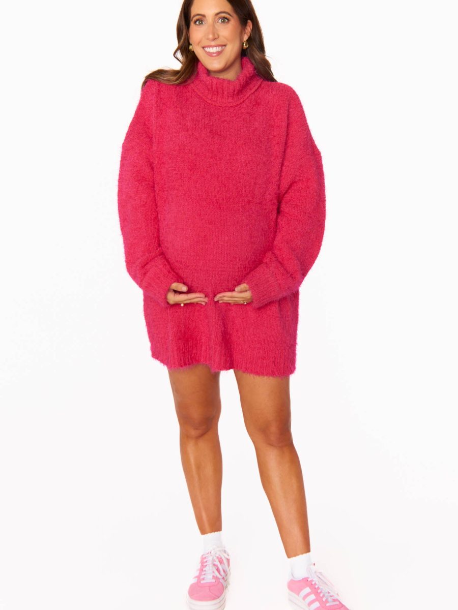 Timmy Tunic Sweater ~ Pink Rose Knit