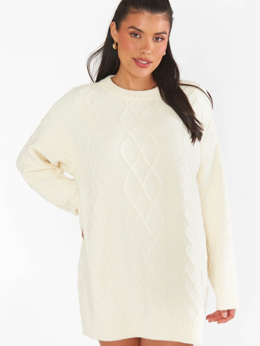 Canyon Tunic Sweater ~ Cream Fuzzy Knit