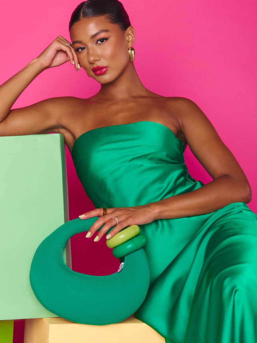 Taylor Tube Dress ~ Clover Green Luxe Satin