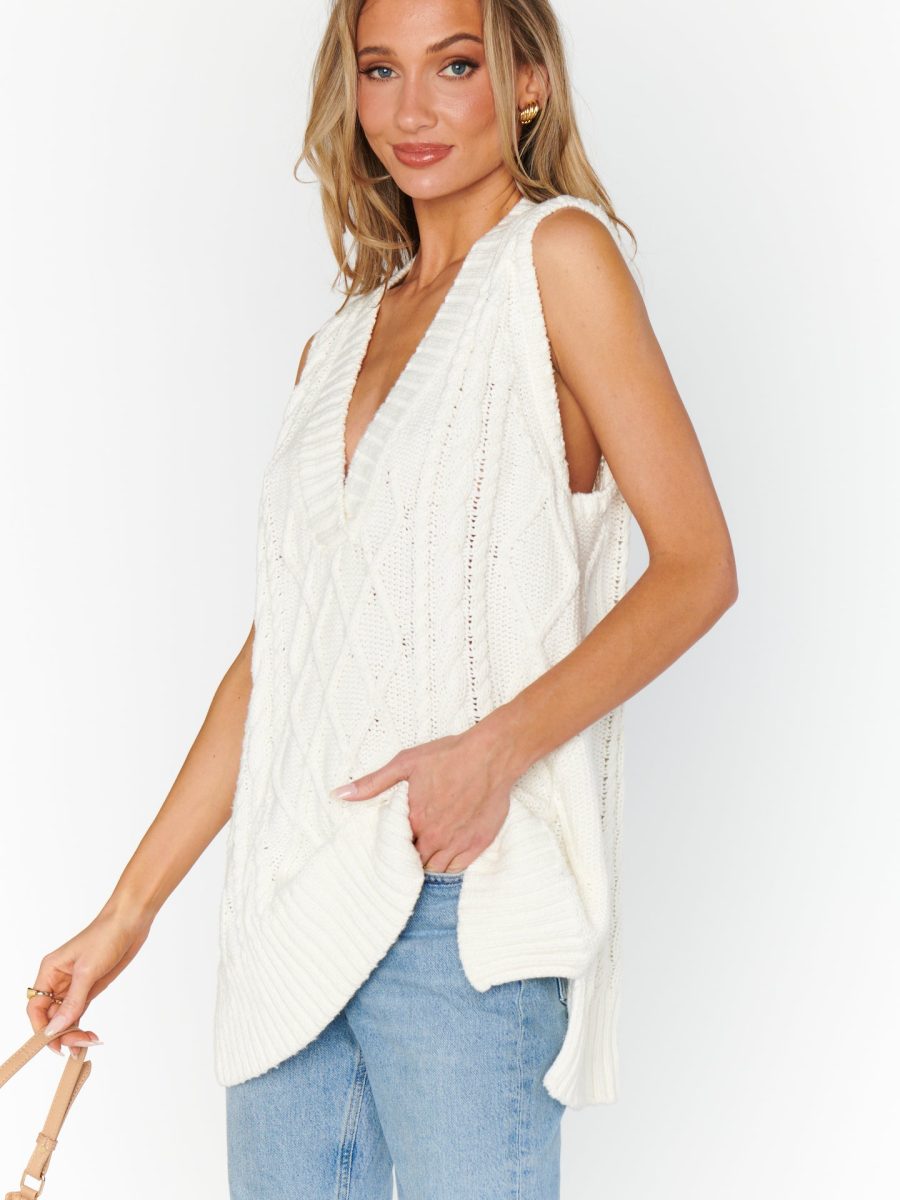 Reid Sweater Vest ~ Cream Cable Knit
