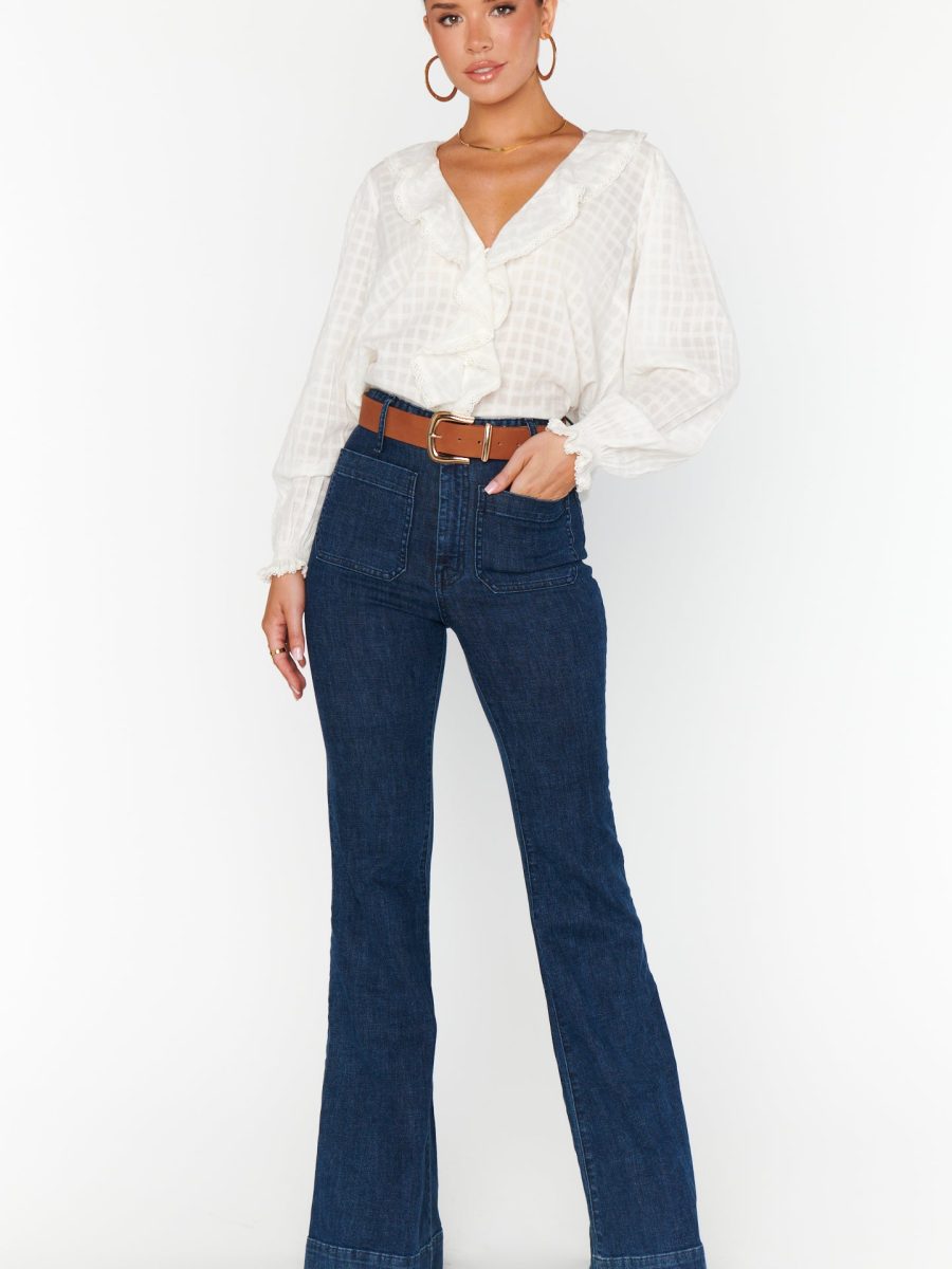 Lydia Ruffle Top ~ White Cotton Voile