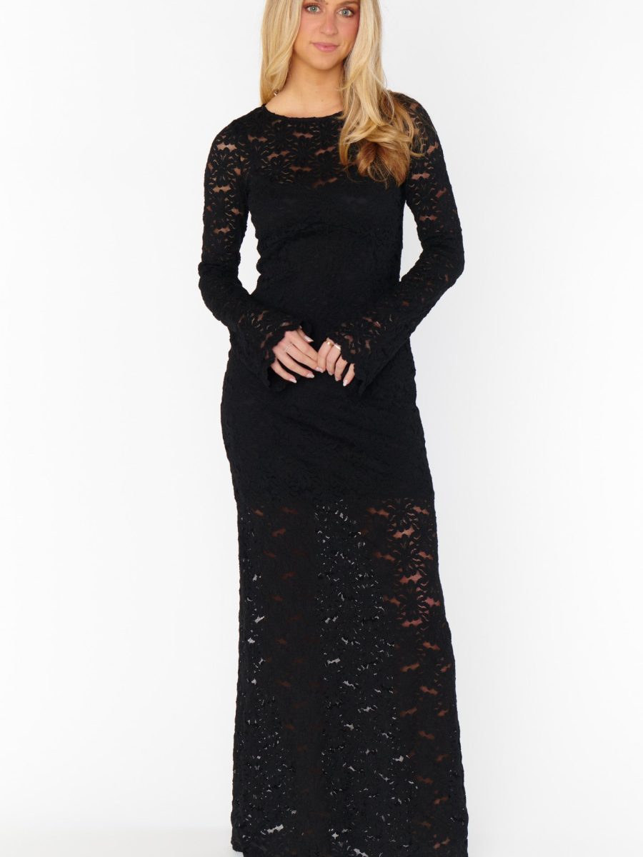 Anjelica Maxi Dress ~ Black Lace