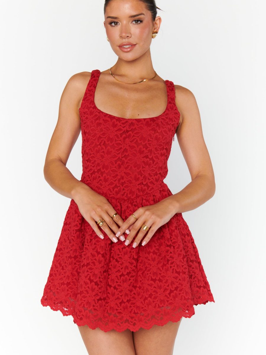 Ricci Skort Dress ~ Radiant Red Lace