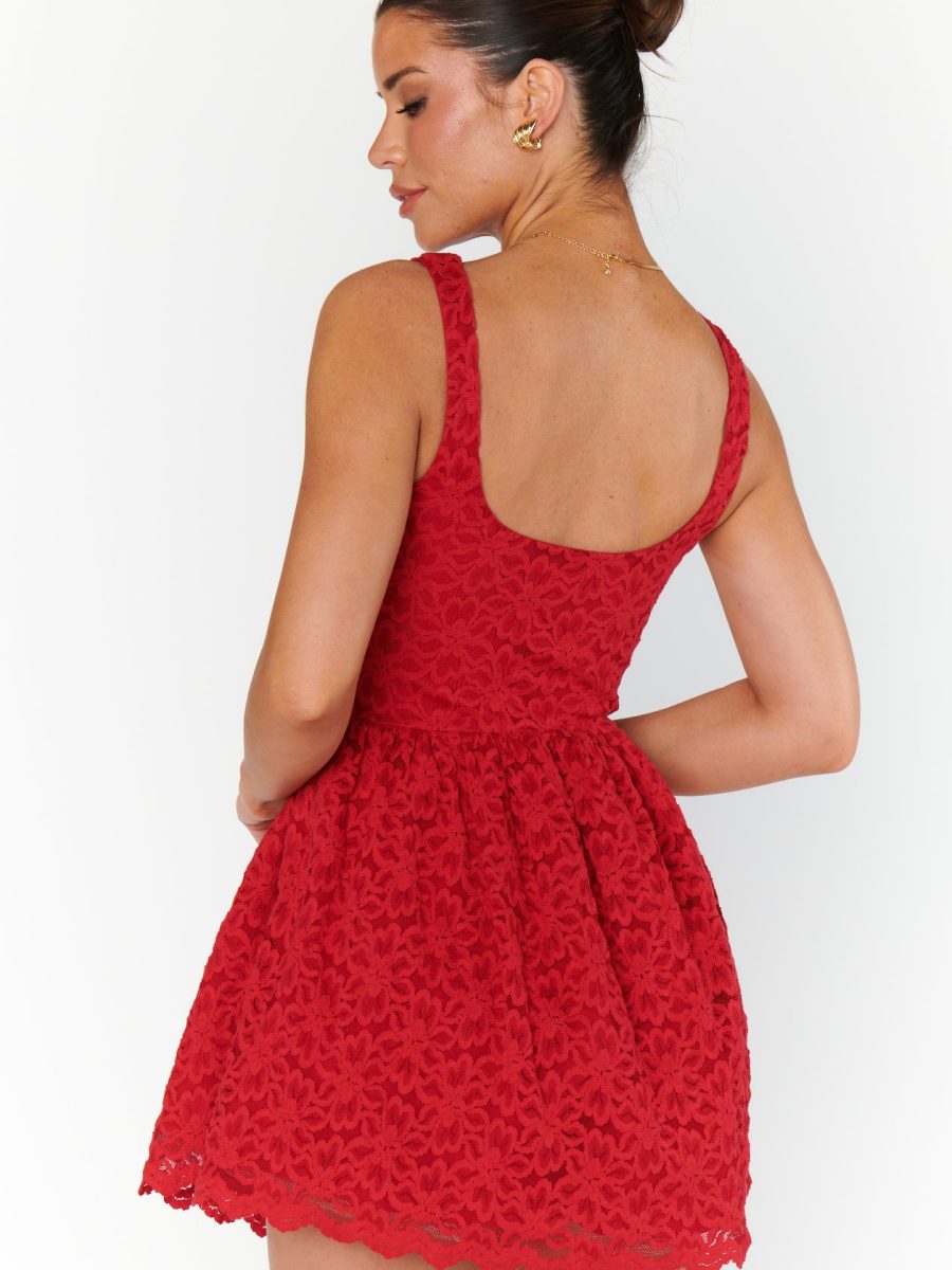 Ricci Skort Dress ~ Radiant Red Lace