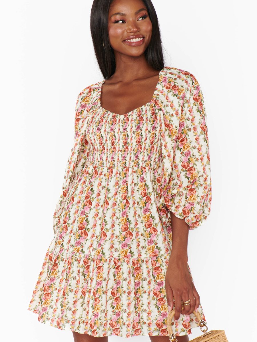 Josephine Dress ~ Hillside Stripe Floral