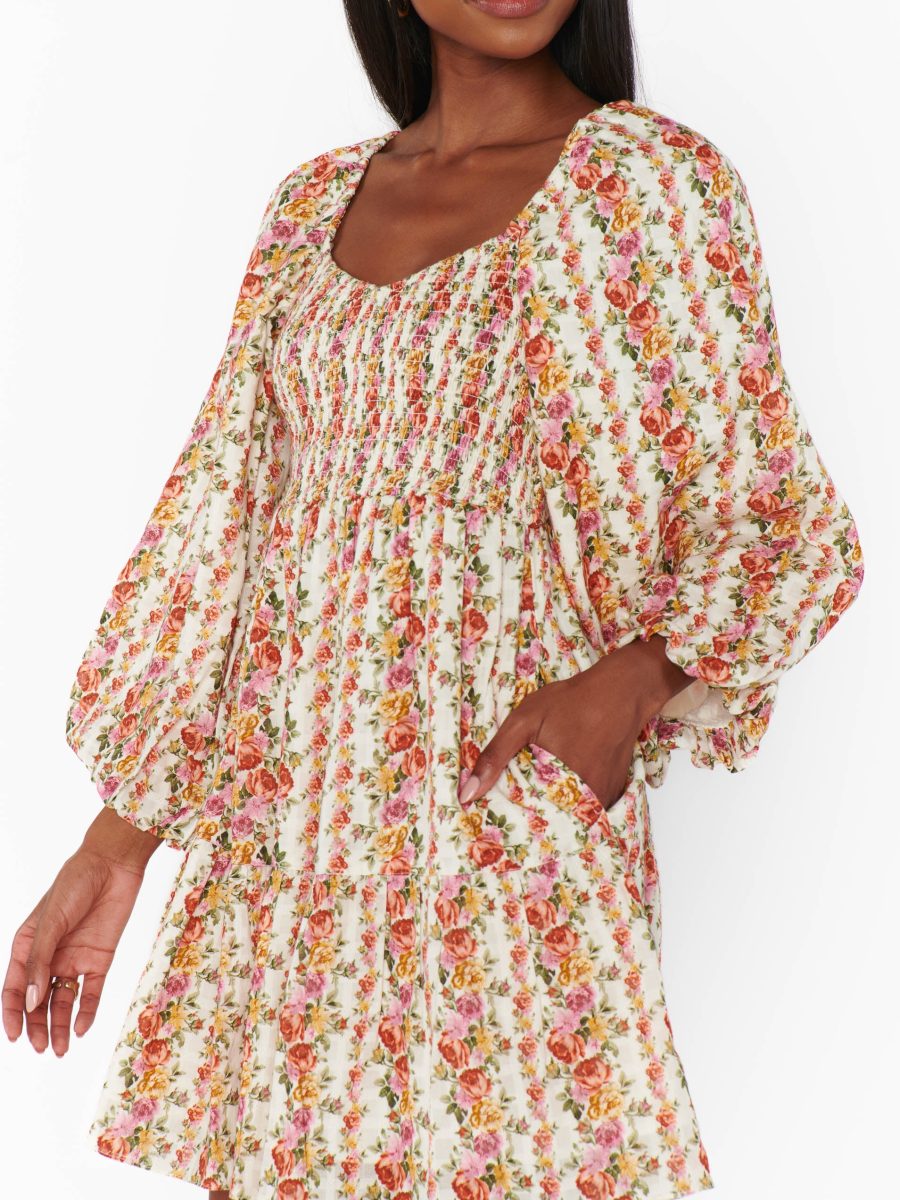 Josephine Dress ~ Hillside Stripe Floral