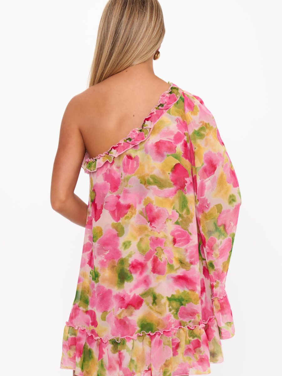 Wonder Mini Dress ~ Watercolor Floral Chiffon