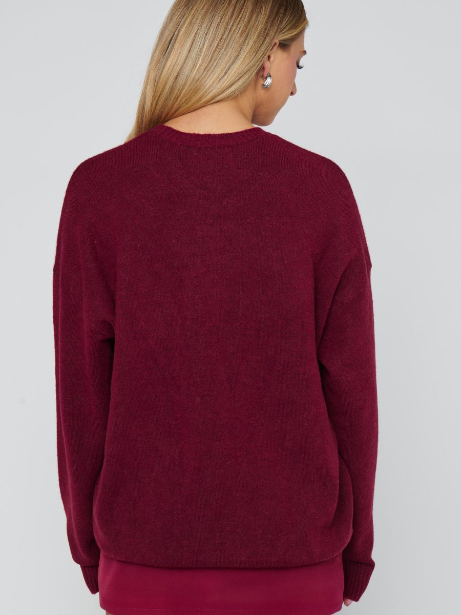 Feel Good Sweater ~ Maroon Knit