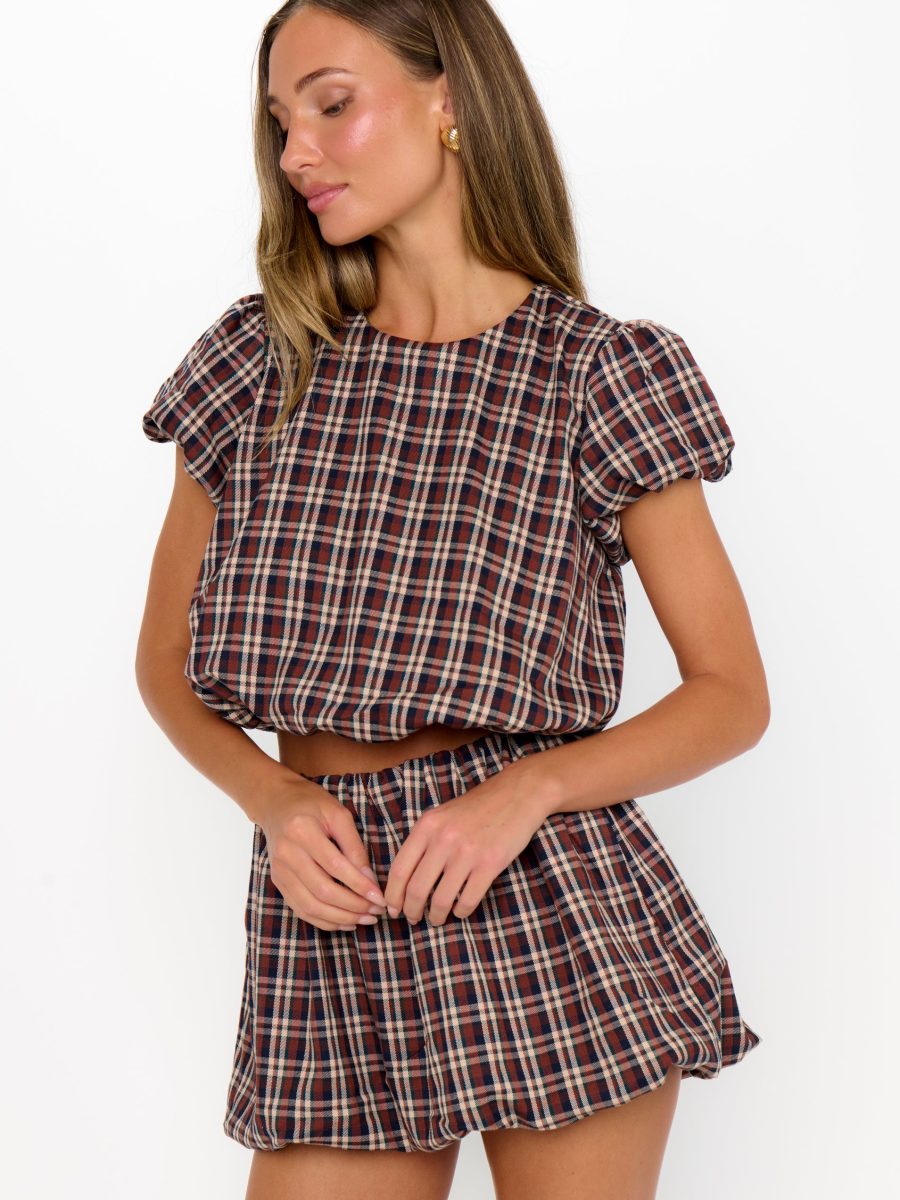 Highland Bubble Skort ~ Saddle Plaid