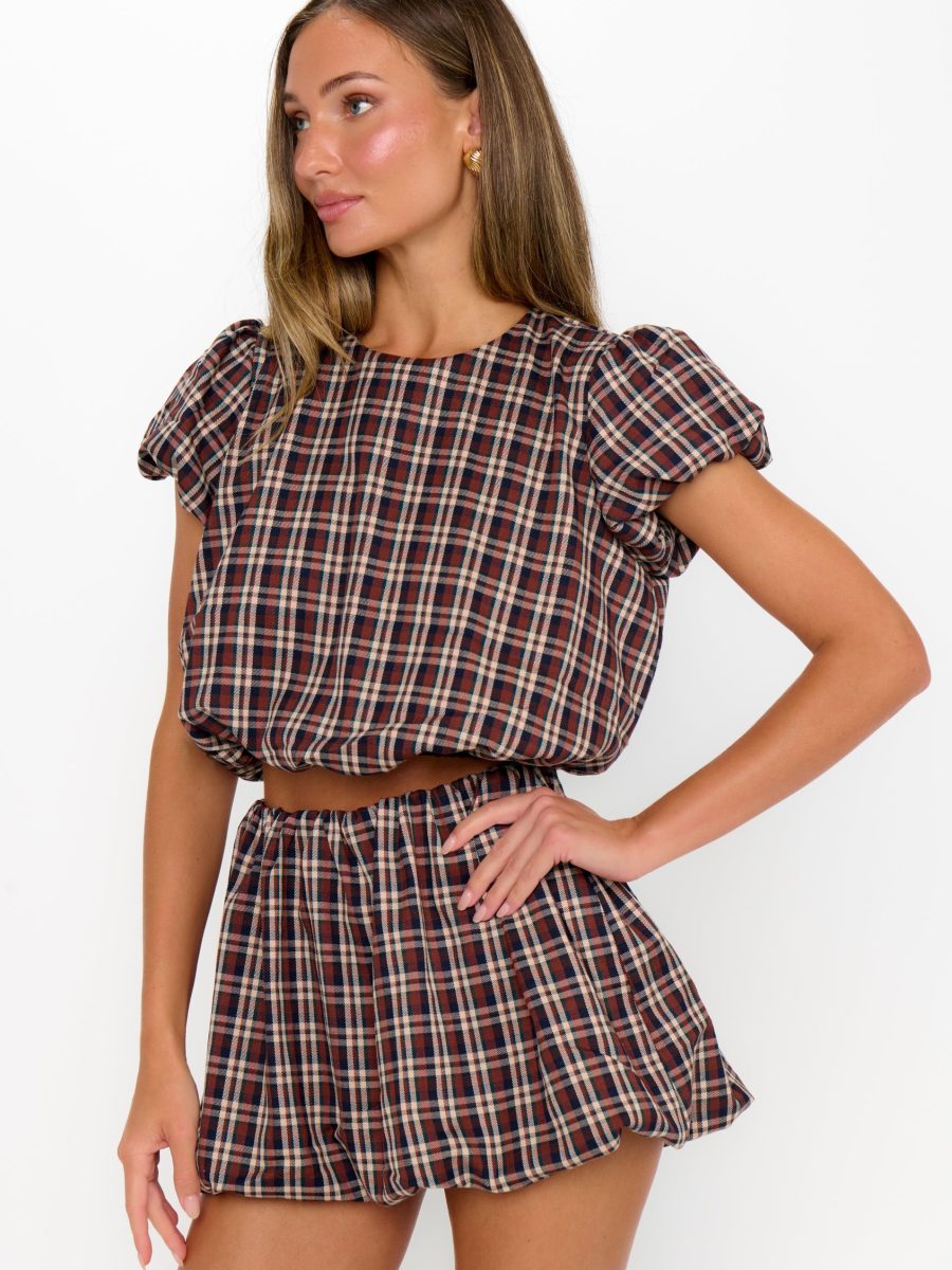 Highland Bubble Skort ~ Saddle Plaid