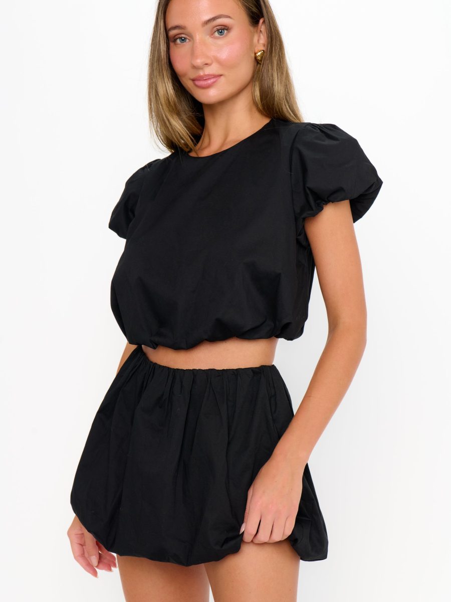 Highland Bubble Skort ~ Black Poplin