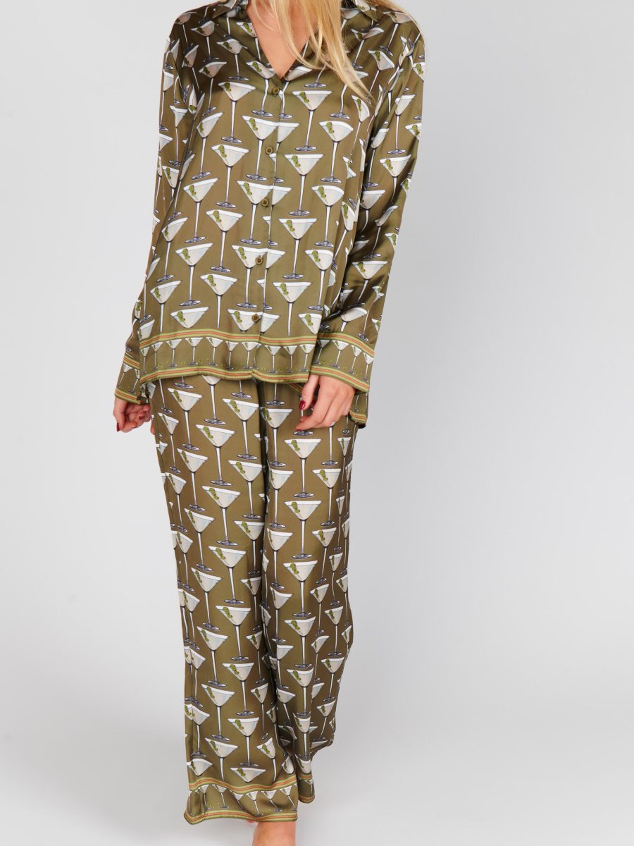 Overslept PJ Set ~ Extra Dirty Martini Silky