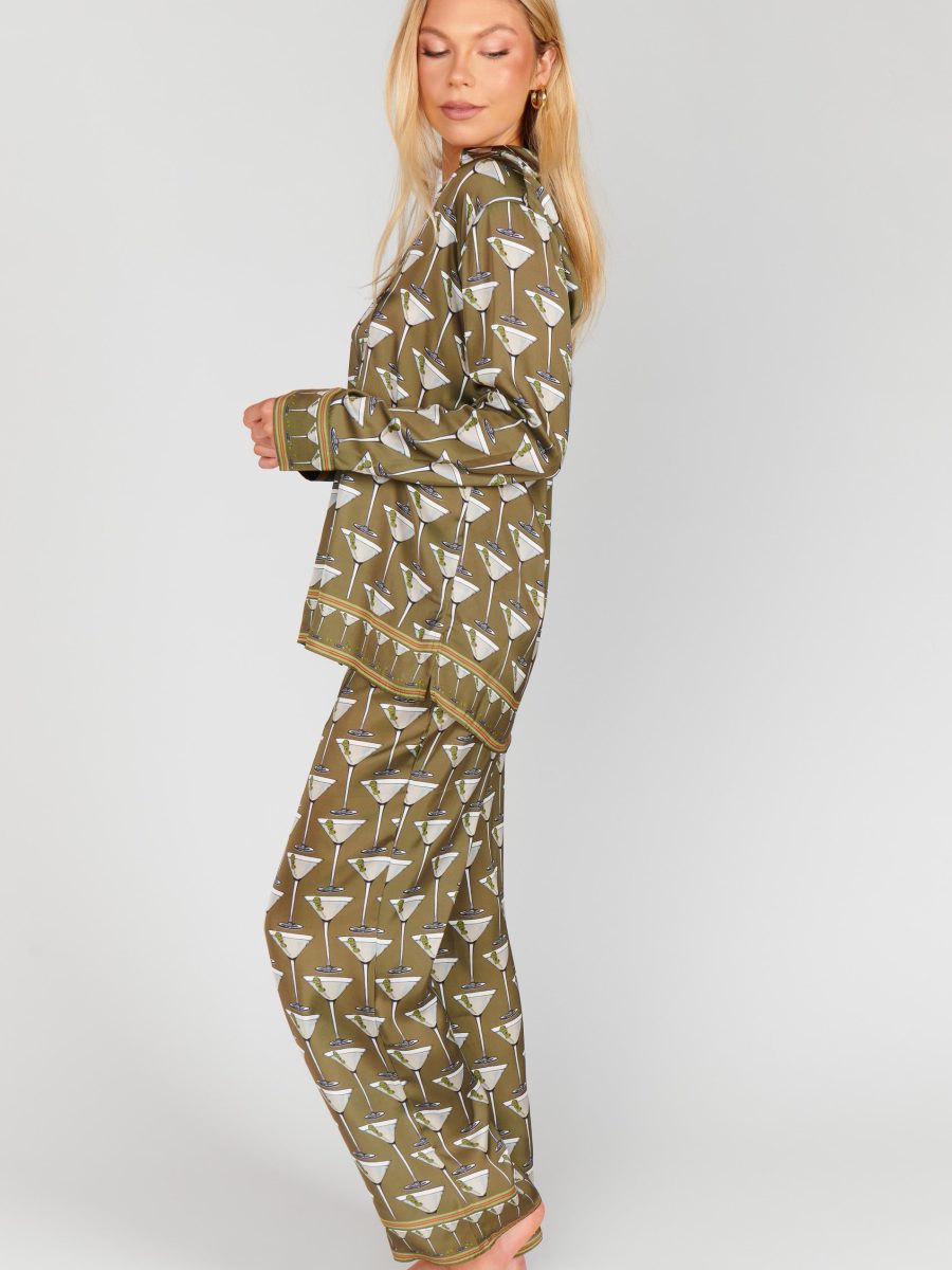 Overslept PJ Set ~ Extra Dirty Martini Silky
