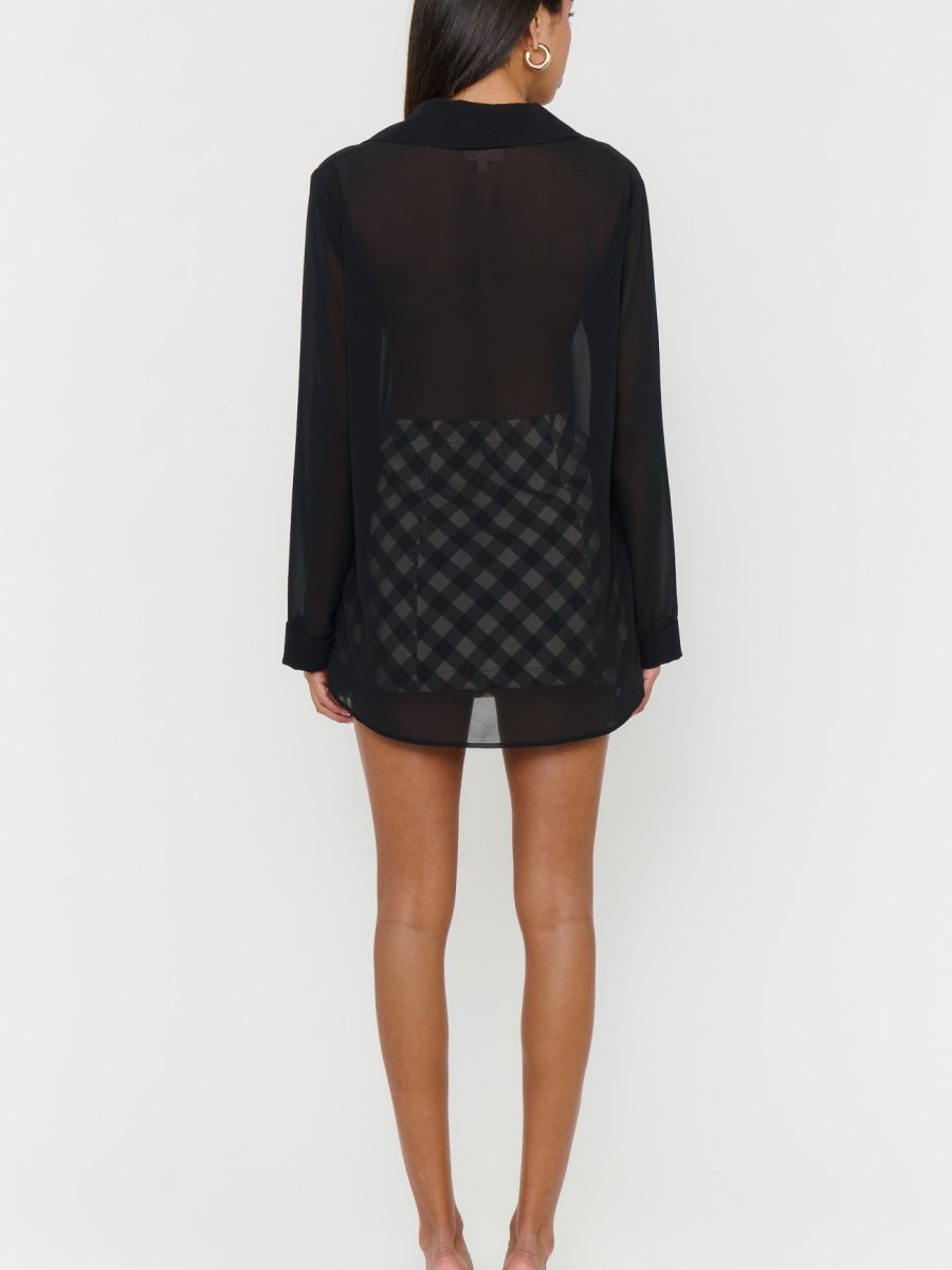 Smith Button Down ~ Black Chiffon