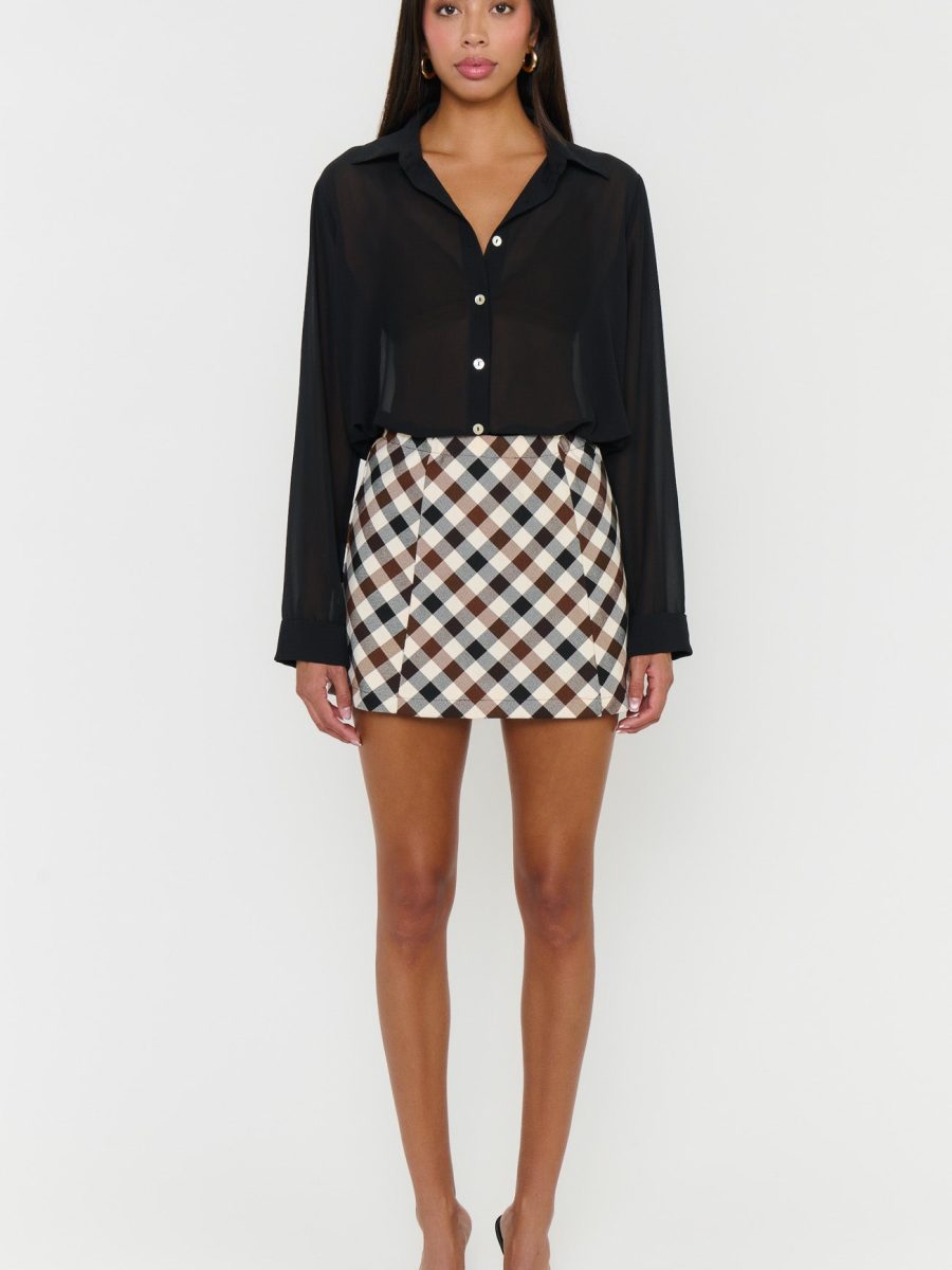 Smith Button Down ~ Black Chiffon