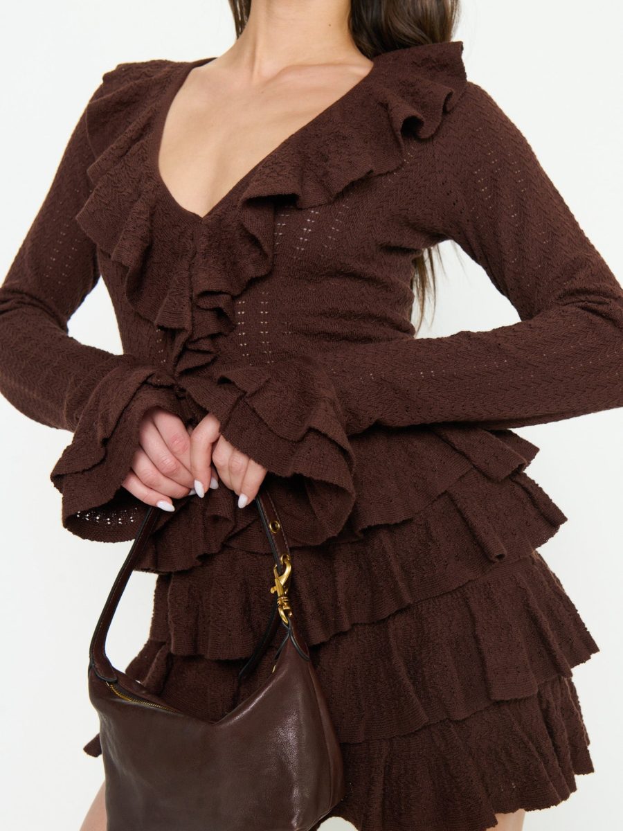 Marley Skort ~ Brown Pointelle Knit