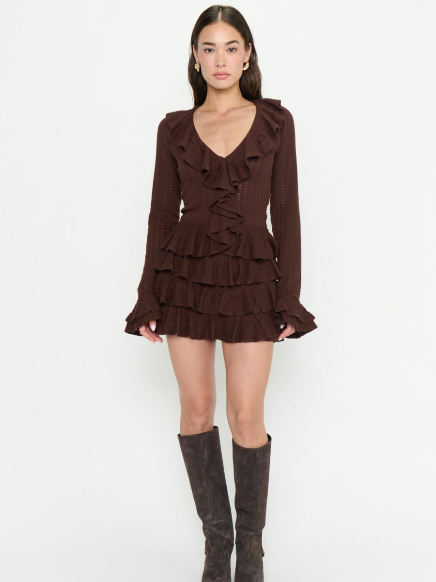 Marley Skort ~ Brown Pointelle Knit