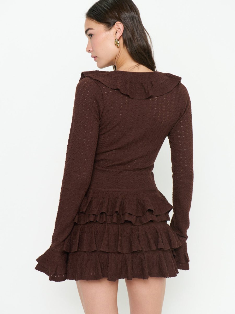 Marley Top ~ Brown Pointelle Knit