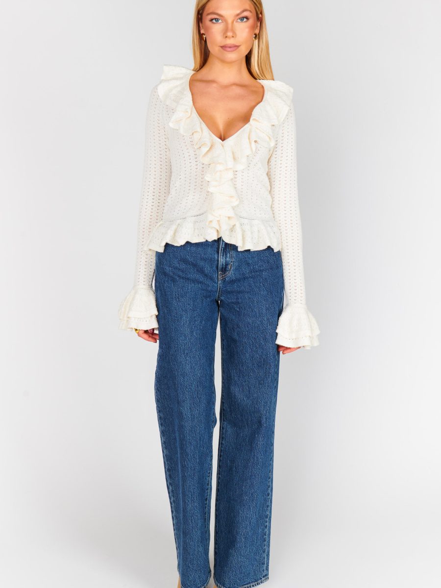 Marley Top ~ Cream Pointelle Knit