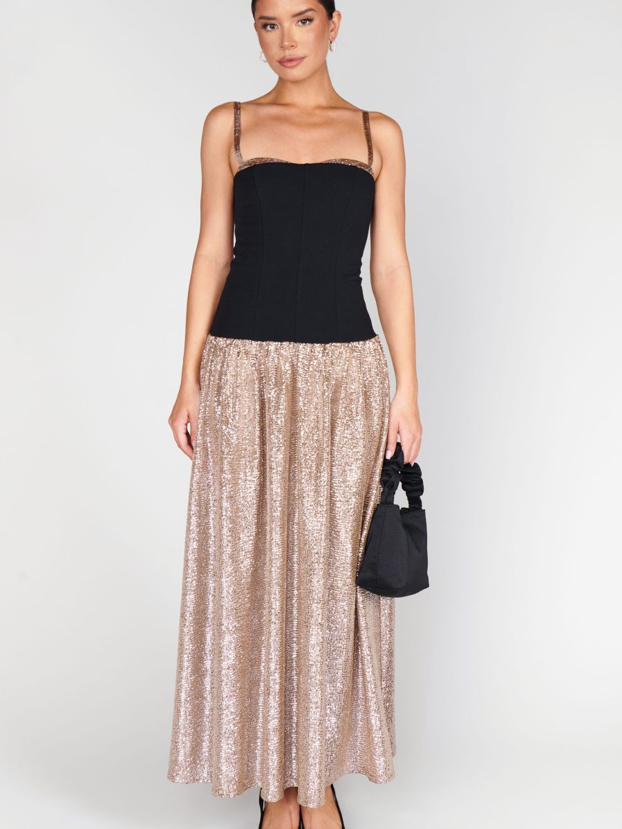 Hepburn Midi Dress ~ Silver Confetti
