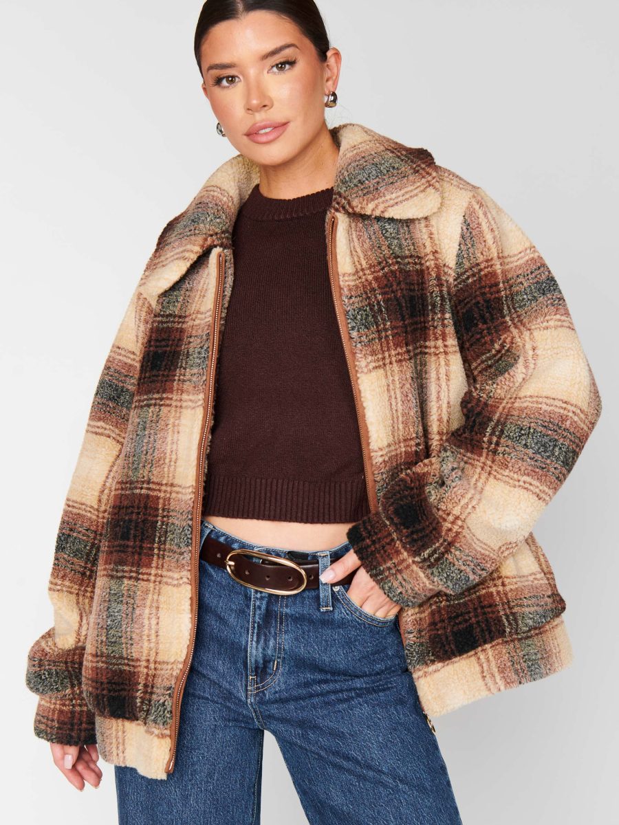 Hunter Jacket ~ Homestead Faux Sherpa Plaid