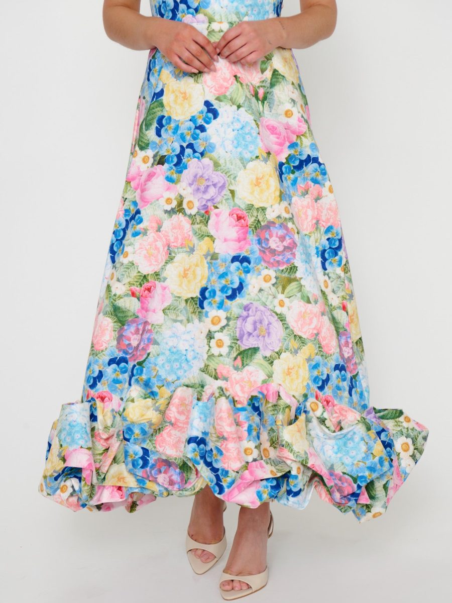 Rebecca Midi Dress ~ Flower Shop Taffeta