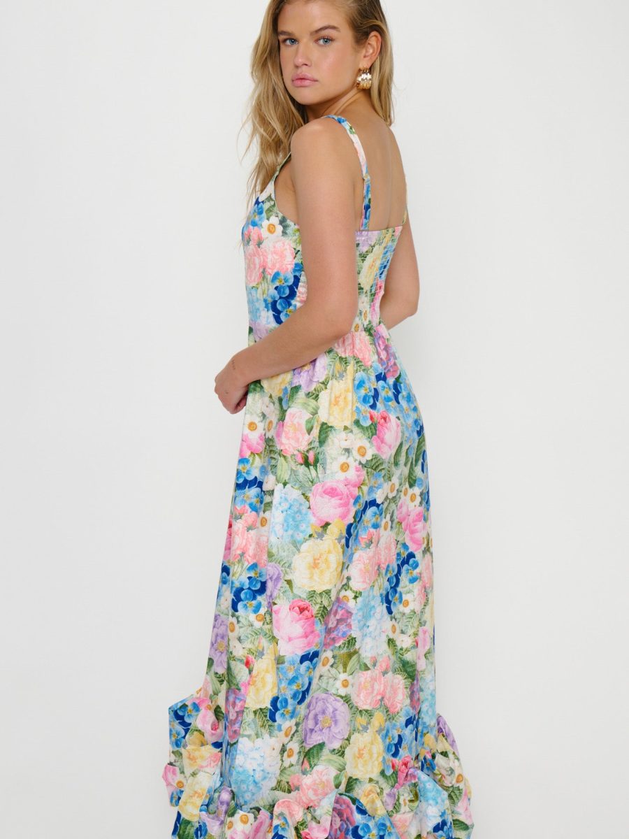Rebecca Midi Dress ~ Flower Shop Taffeta