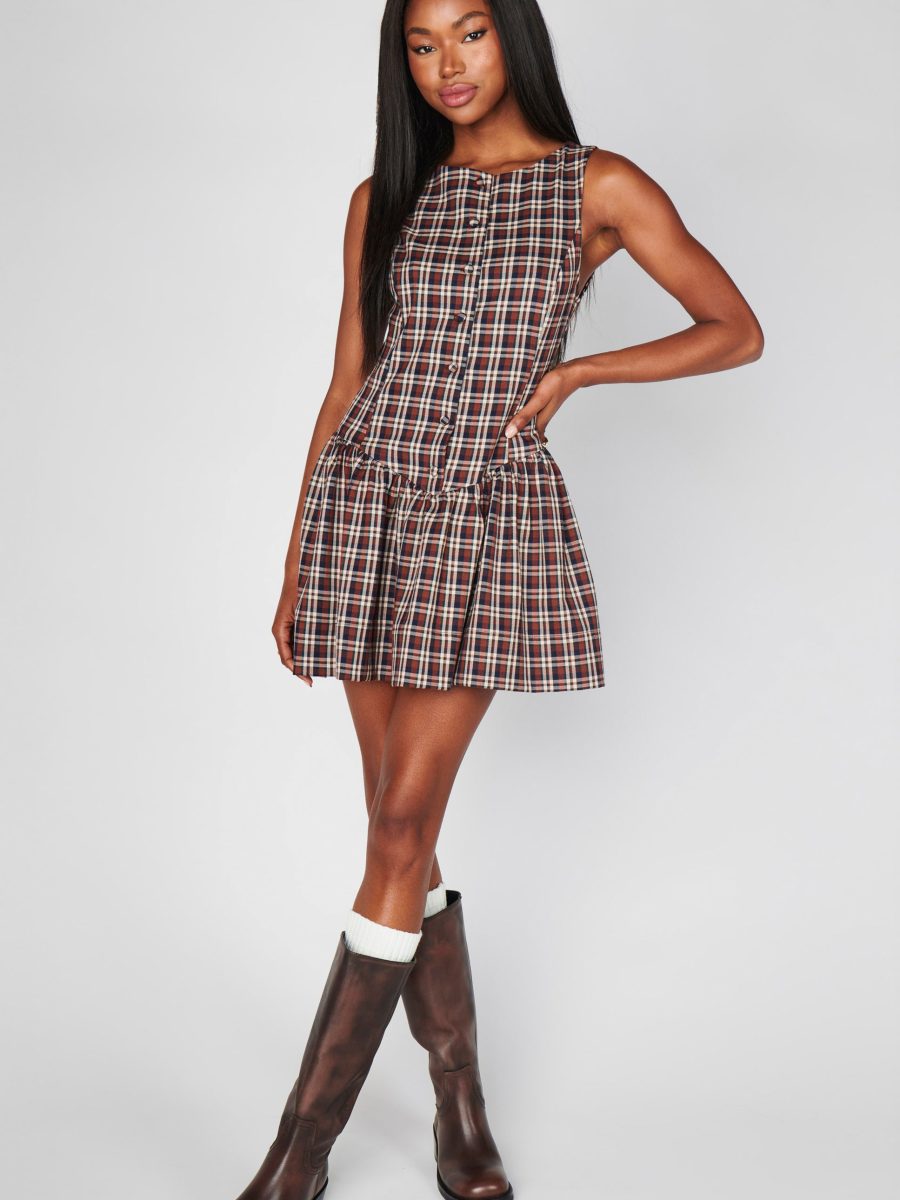 Meester Mini Dress ~ Saddle Plaid