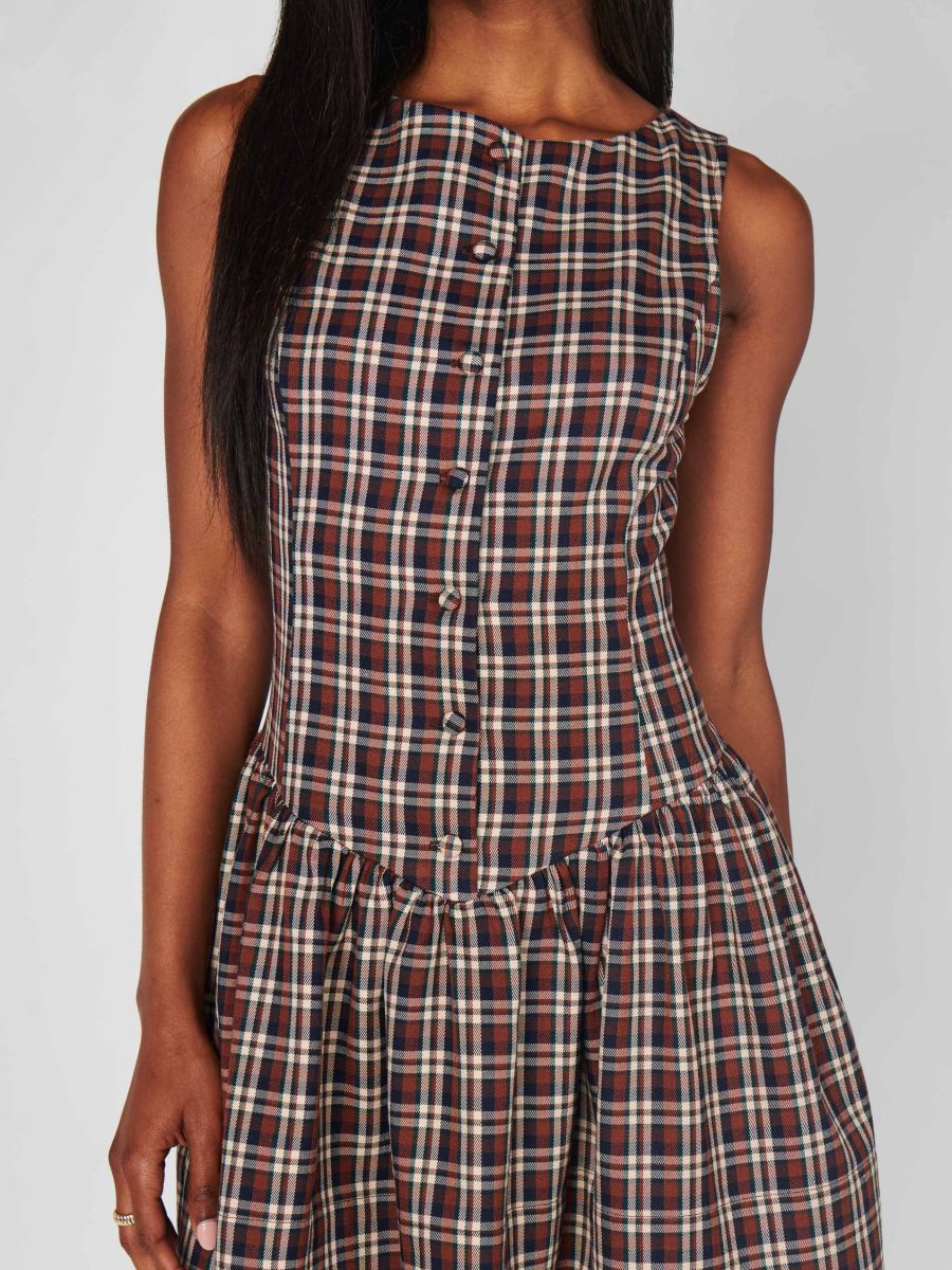 Meester Mini Dress ~ Saddle Plaid