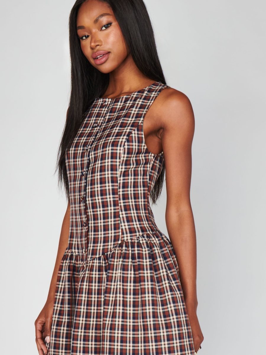 Meester Mini Dress ~ Saddle Plaid
