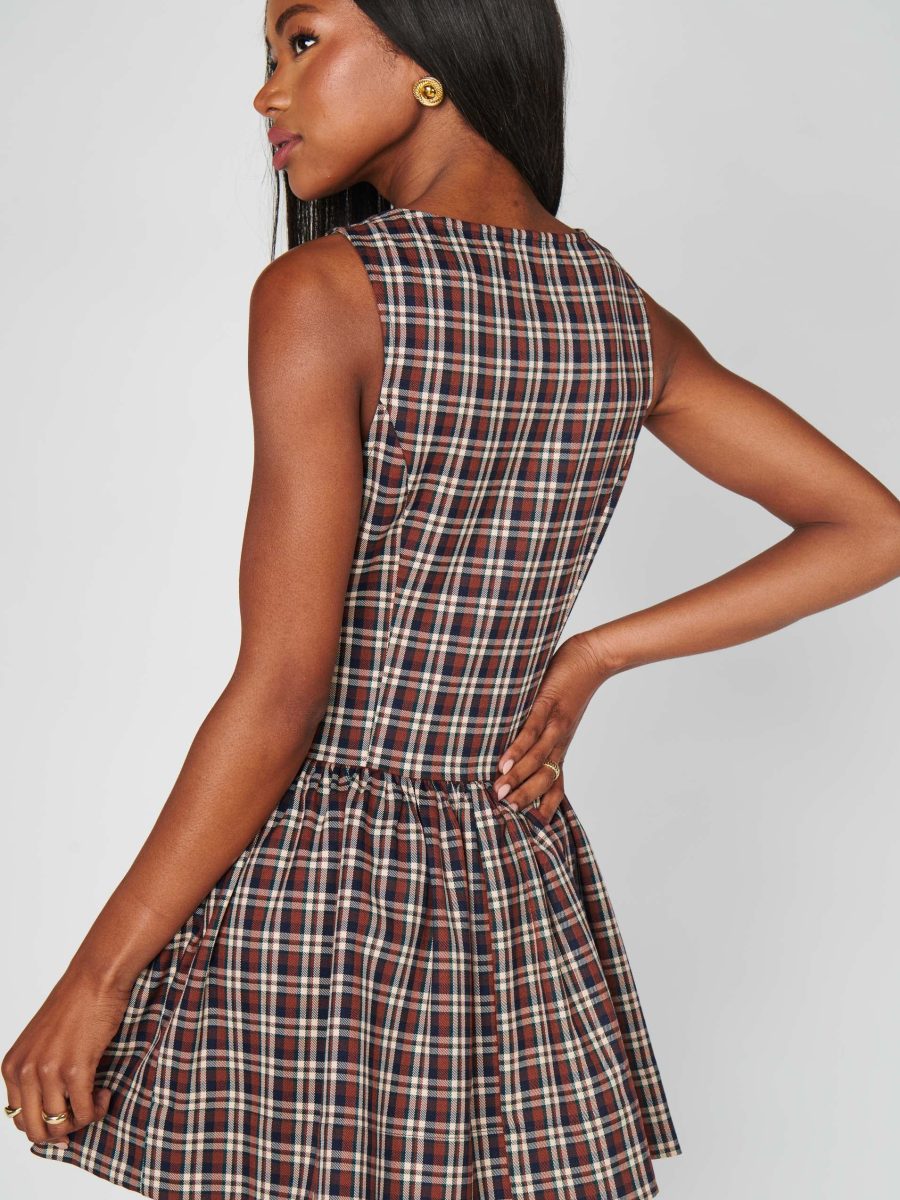 Meester Mini Dress ~ Saddle Plaid