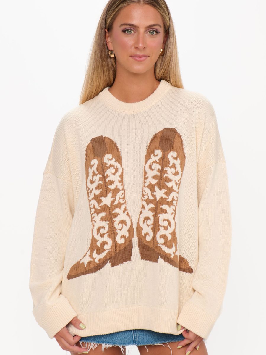 Stay Awhile Sweater ~ Cowboy Boot Knit