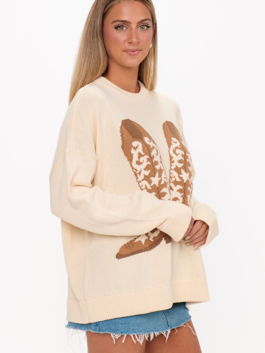 Stay Awhile Sweater ~ Cowboy Boot Knit