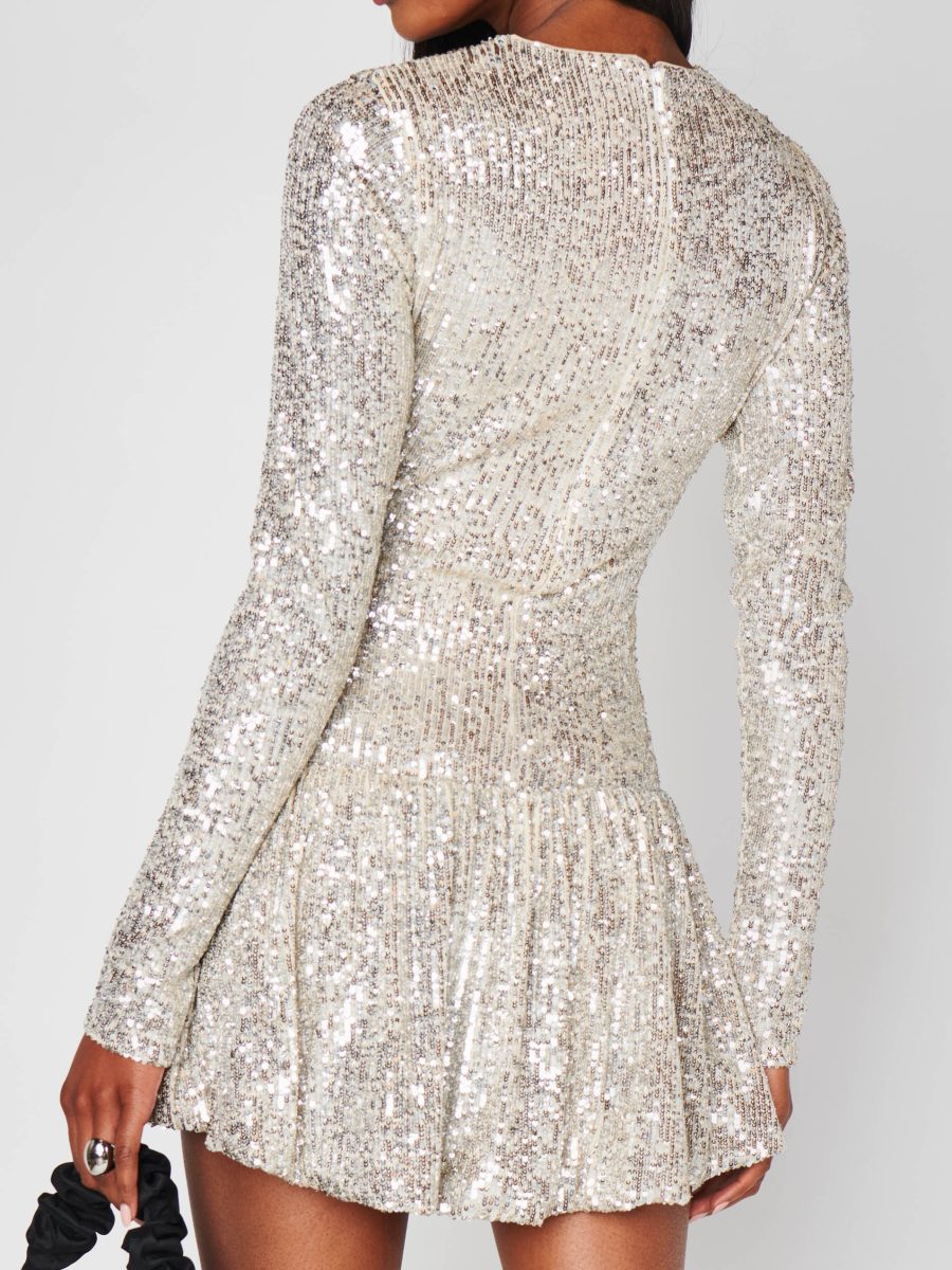 Zelda Mini Dress ~ Platinum Sequins