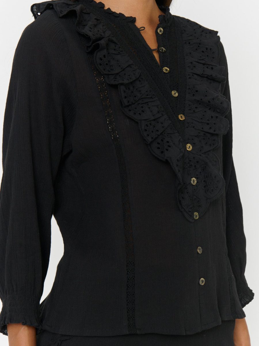 French Blouse ~ Black Eyelet