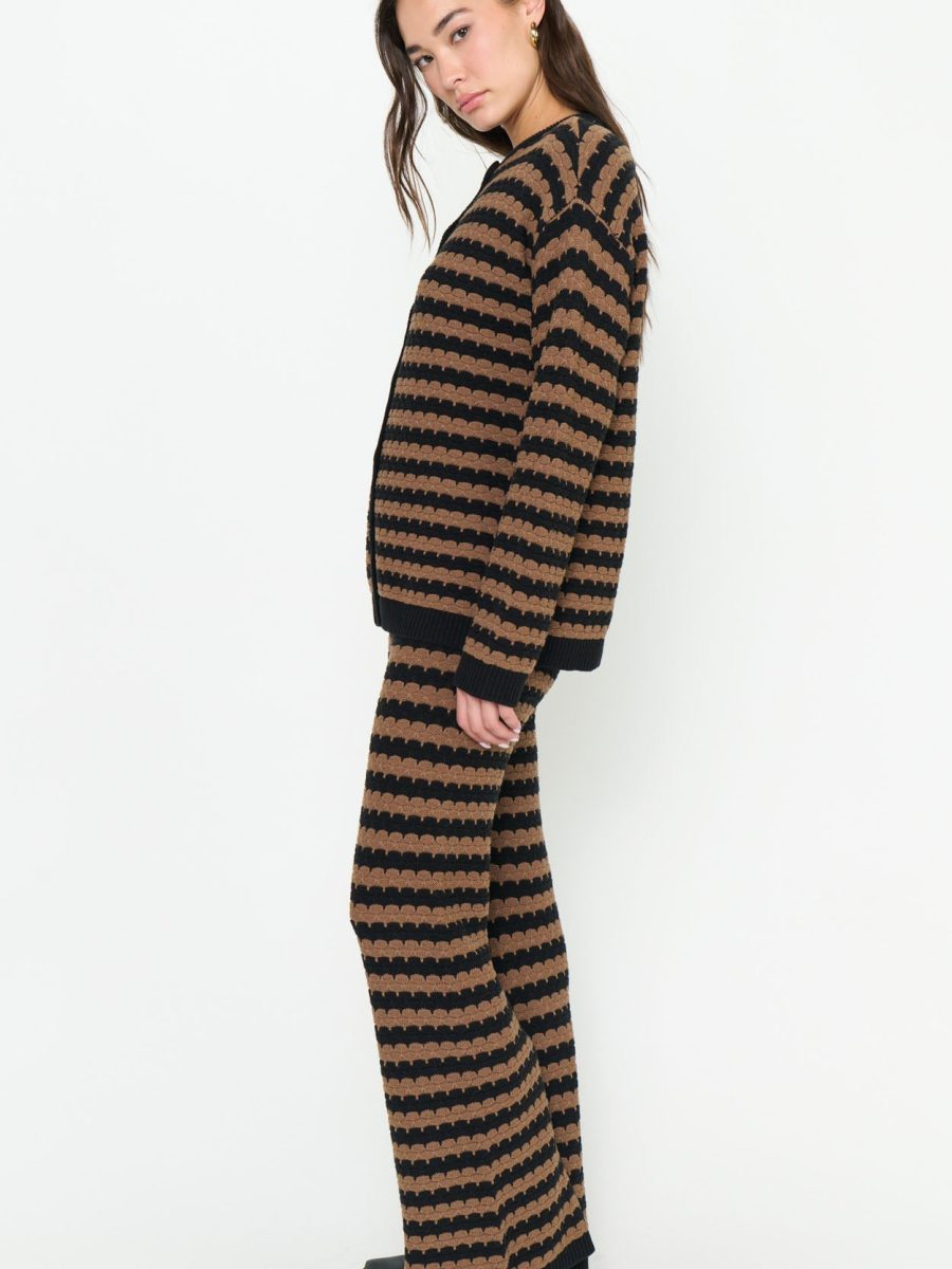 Inez Cardigan ~ Coffee Stripe Knit
