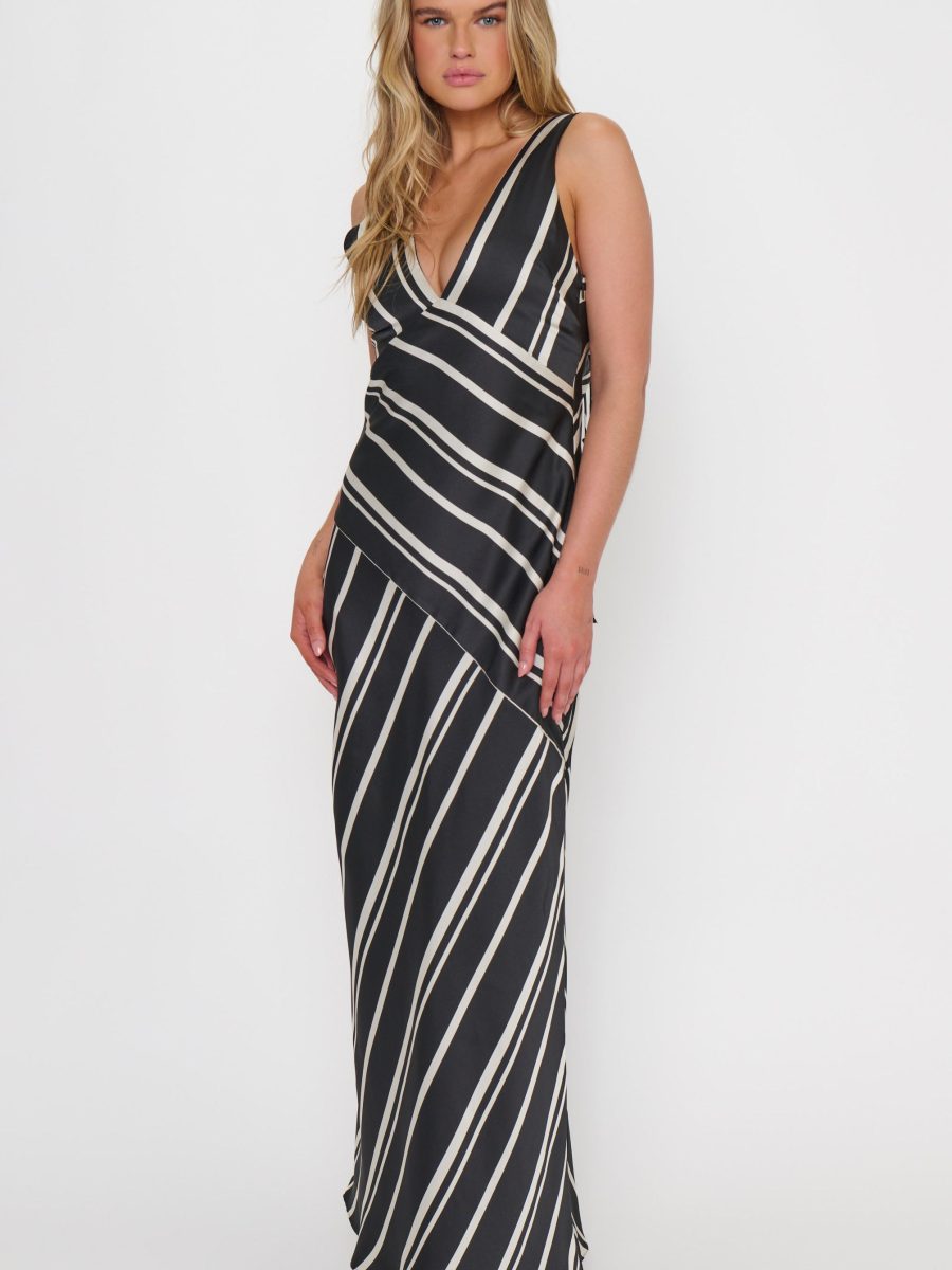 Mira Dress ~ Onyx Stripe