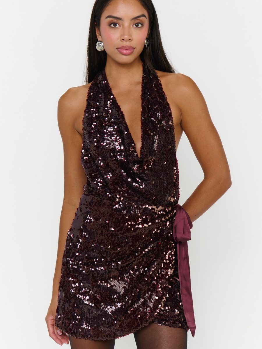 Speakeasy Mini Dress ~ Burgundy Sequins