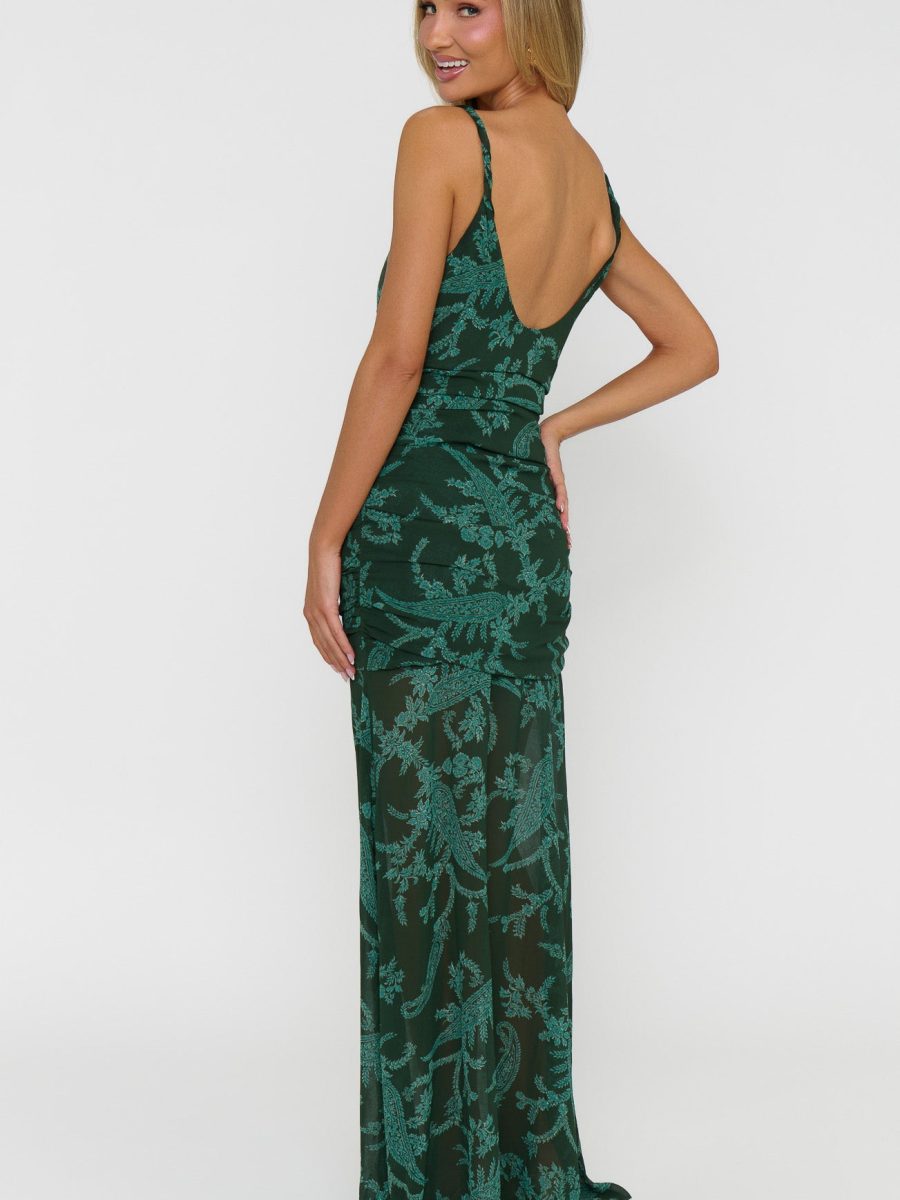 Chantelle Maxi Dress ~ Pine Green Paisley