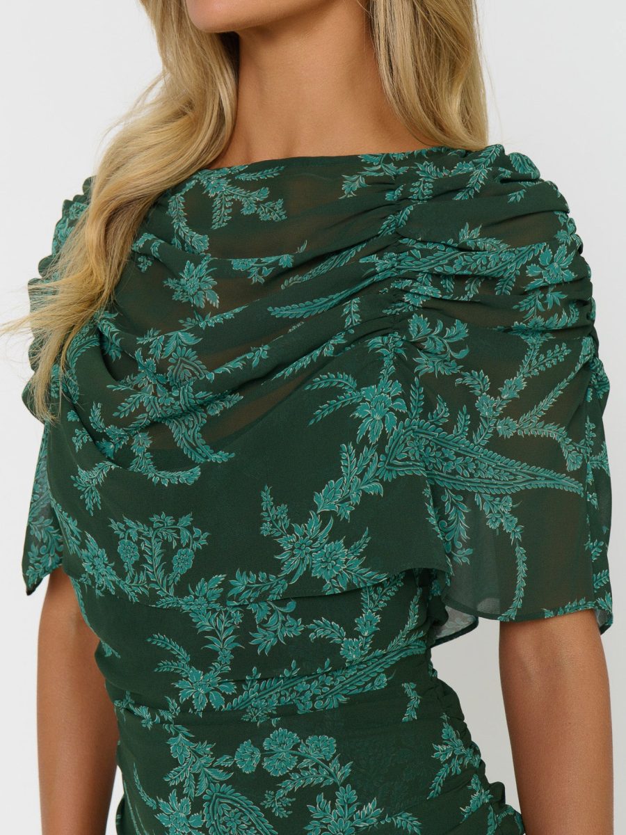 Chantelle Maxi Dress ~ Pine Green Paisley