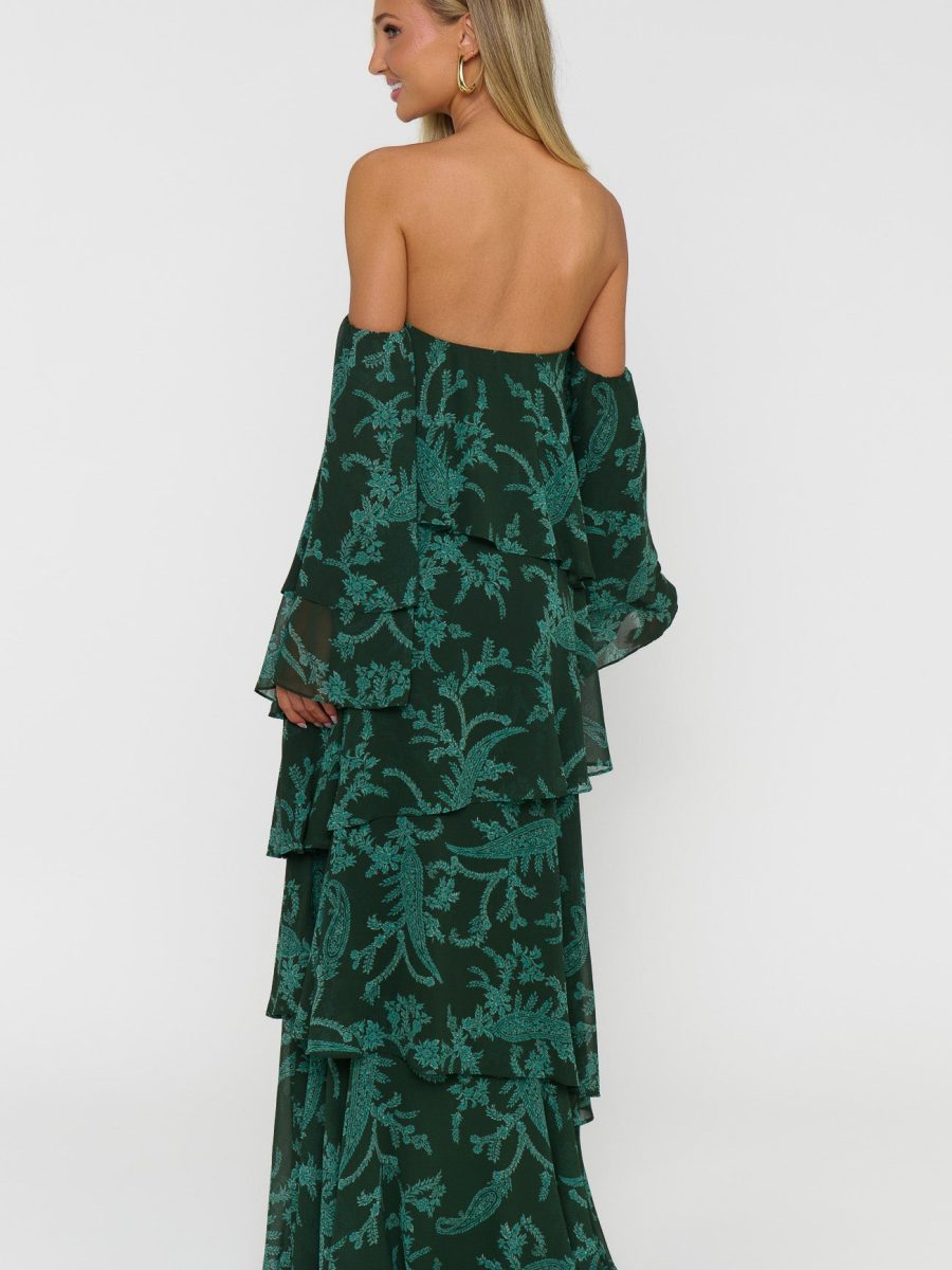 Elsie Maxi Dress ~ Pine Green Paisley