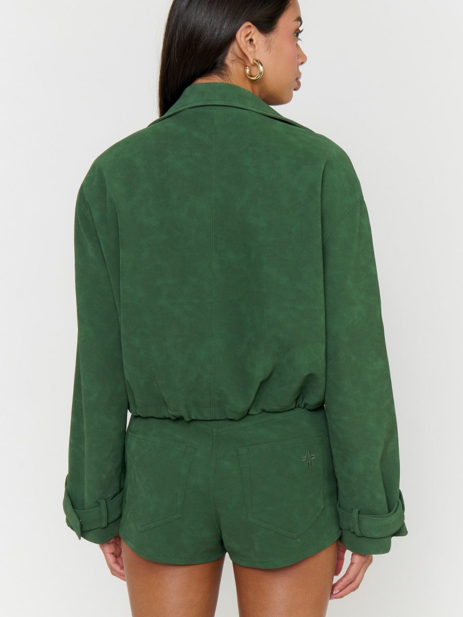 Ventura Jacket ~ Green Faux Suede