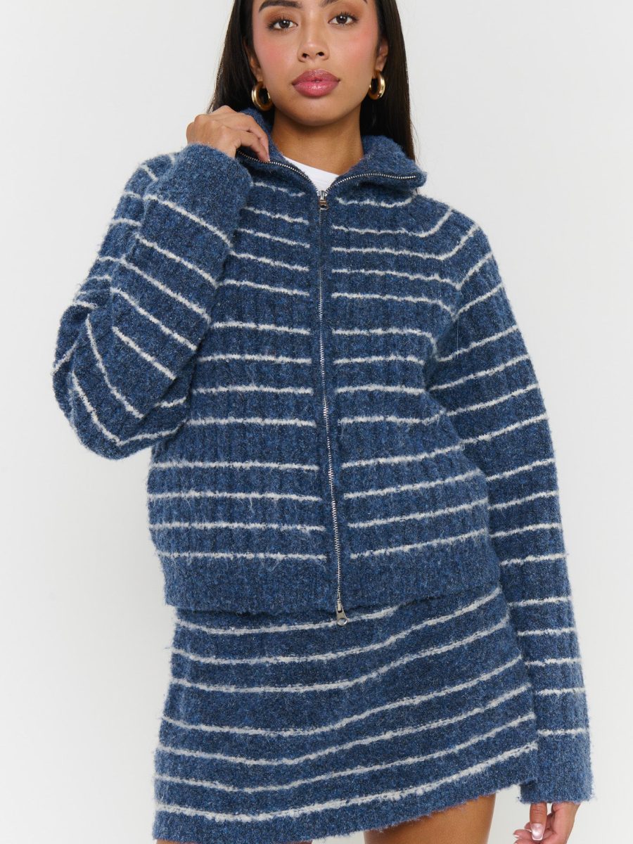 Walker Zip Sweater ~ Dusk Stripe