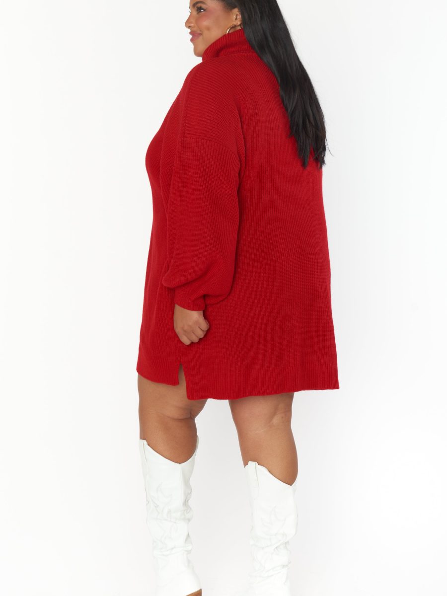 Chester Sweater Dress ~ Holly Red Knit