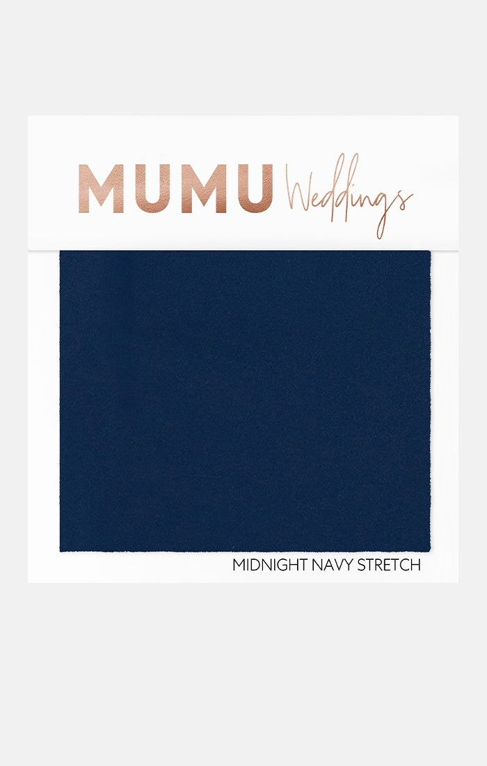 Bridesmaid Fabric Swatch ~ Midnight Navy Stretch