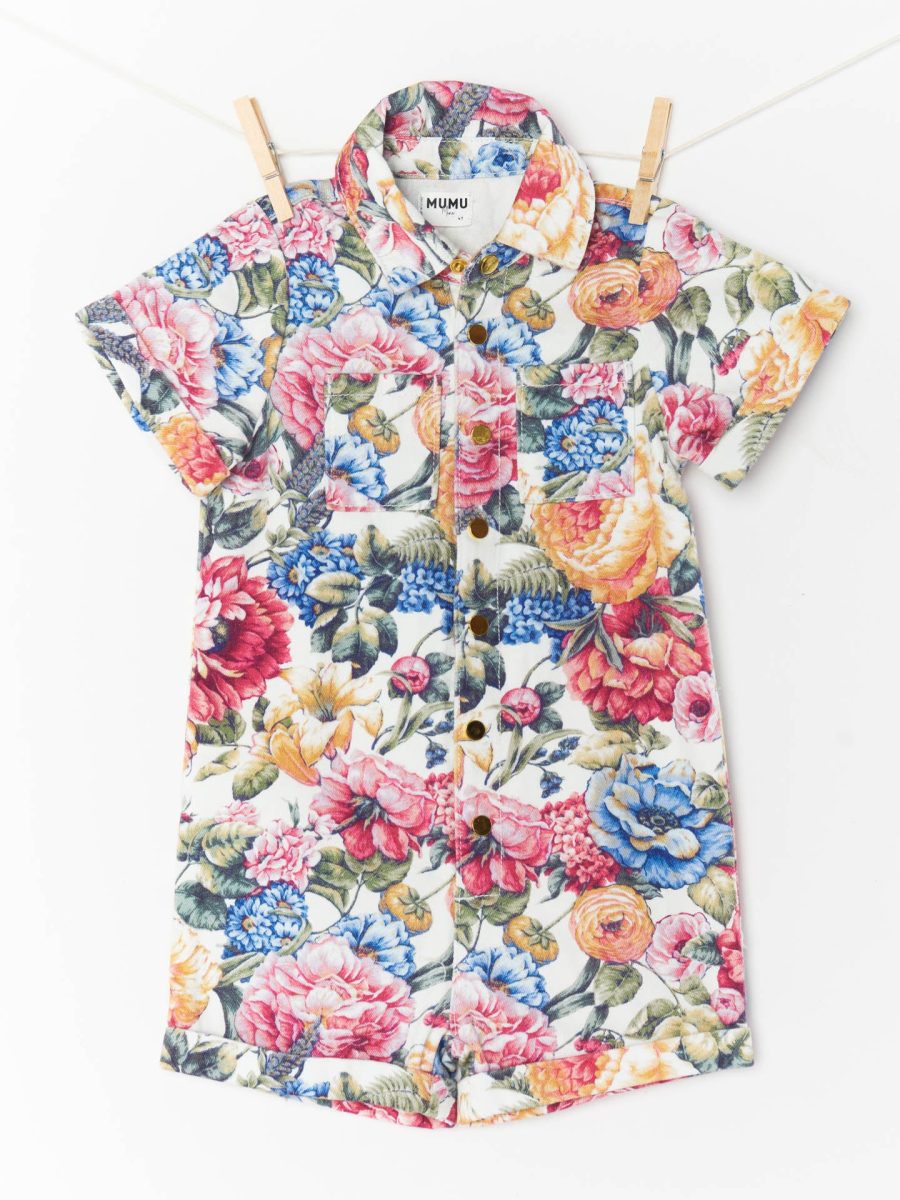 Mini Range Romper ~ Dusty Meadows Denim