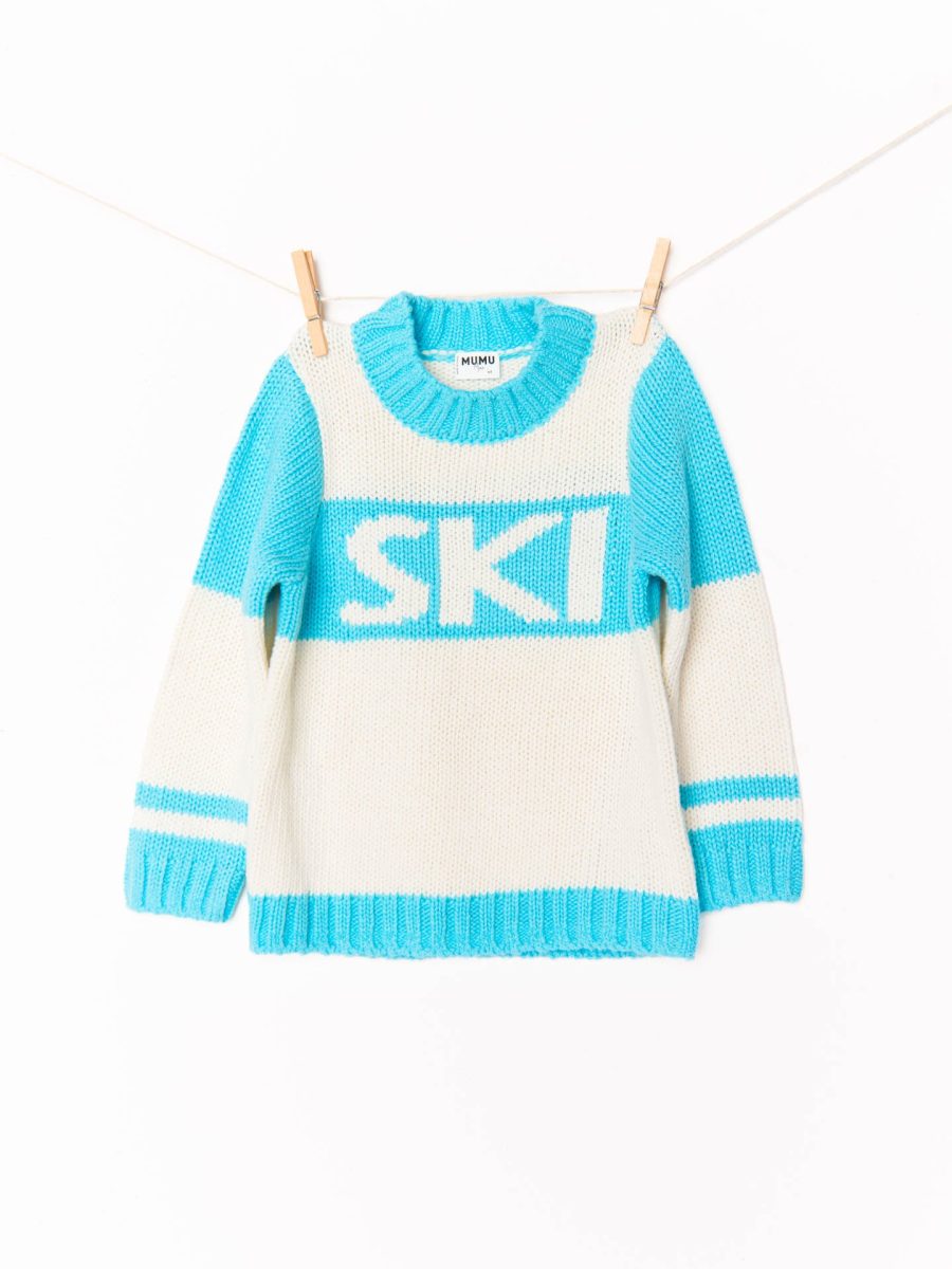 Mini Ski In Sweater ~ Powder Blue Ski Knit